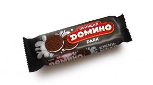 Печенье  сах. "Принцип Домино" Dark со слив. начинкой  100 гр