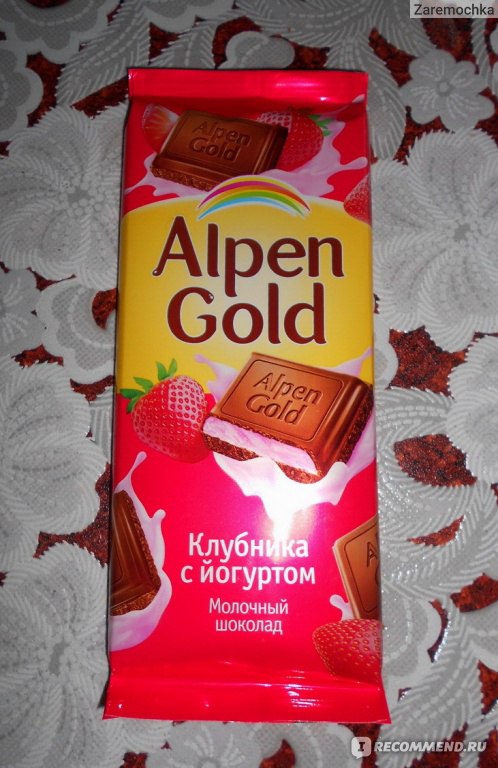 Шоколад Альпен Голд клубнично-иогуртовая нач.85 гр