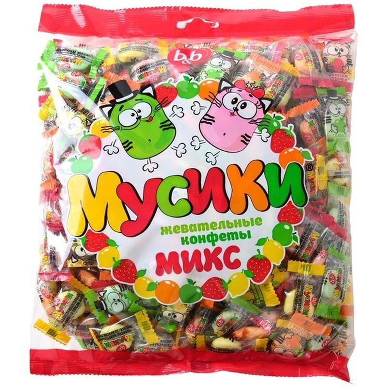Жевательные конфеты "Мусики" микс 180 гр
