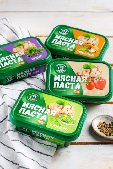 Мясная паста зеленый лук160г.