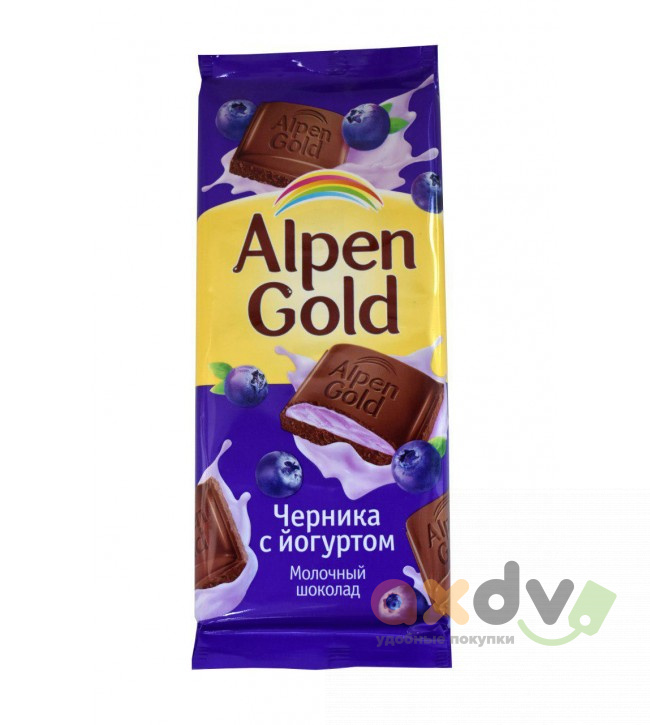 Шоколад ALPEN GOLD чернично-йогуртовая начинка 80г.