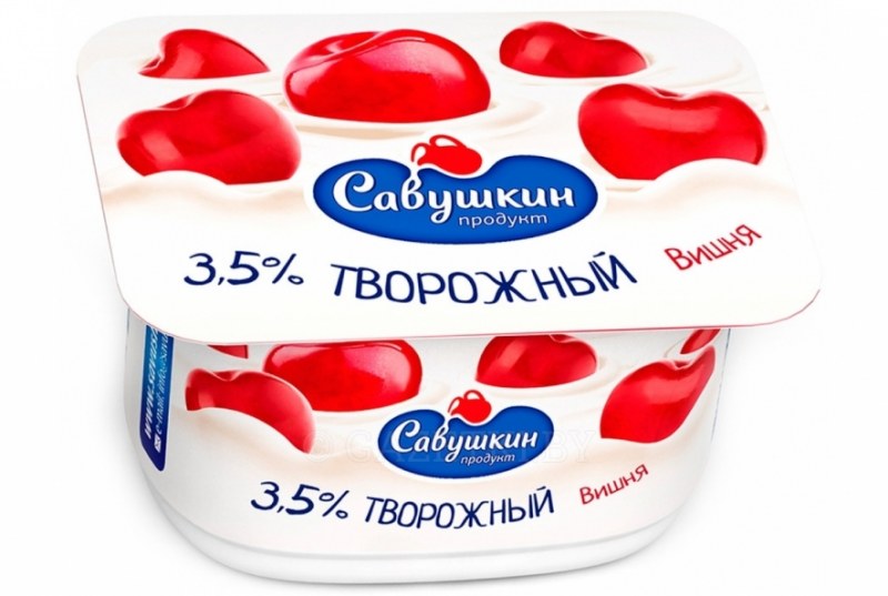Паста творожная десертная с наполнителем вишня 3,5% 120г.
